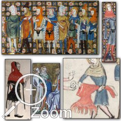 Ausschnitte aus verschiedenen Handschriften des franzsischsprachigen Raumes um 1340-60